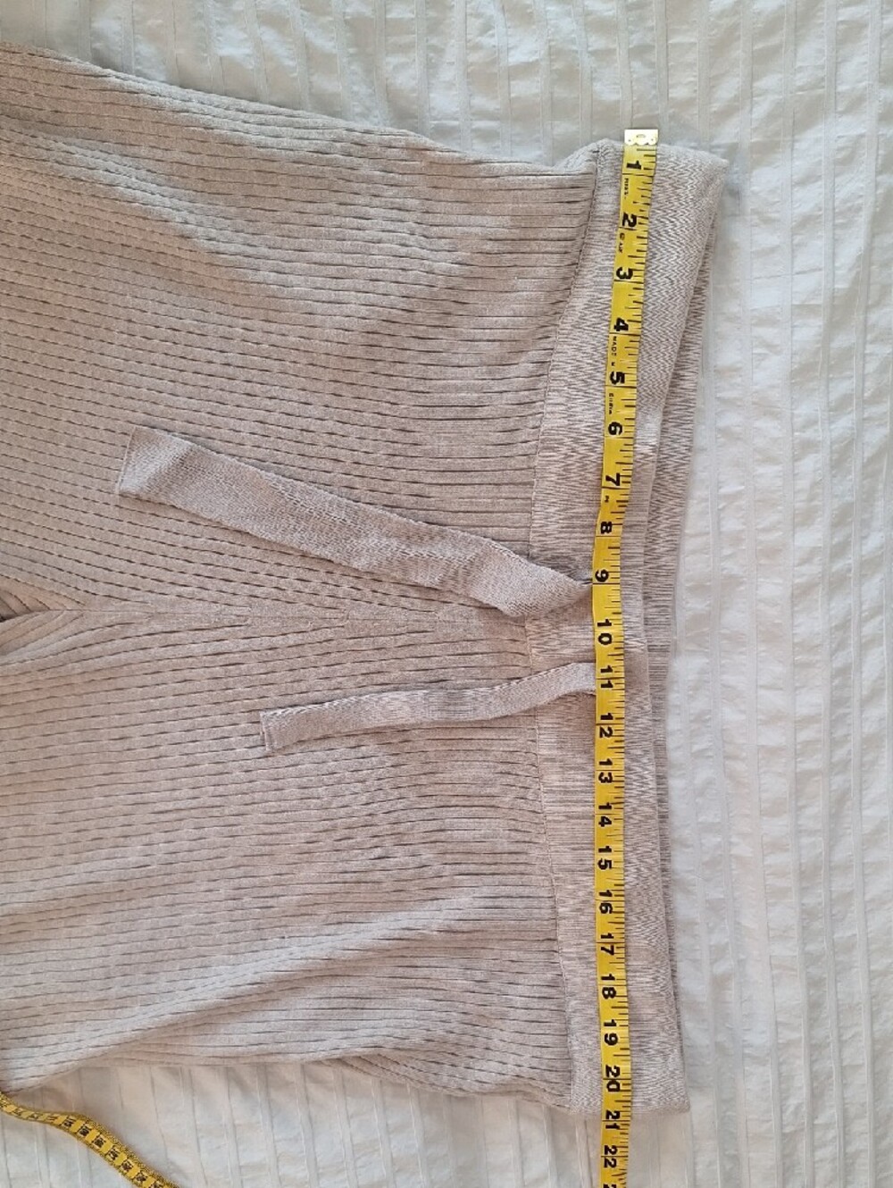 Cozy Ribbed Wide-Leg Drawstring Pants - Beige - Picture 3 of 4